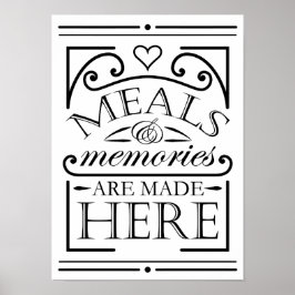 Måltider och minnen görs här offertdesign poster