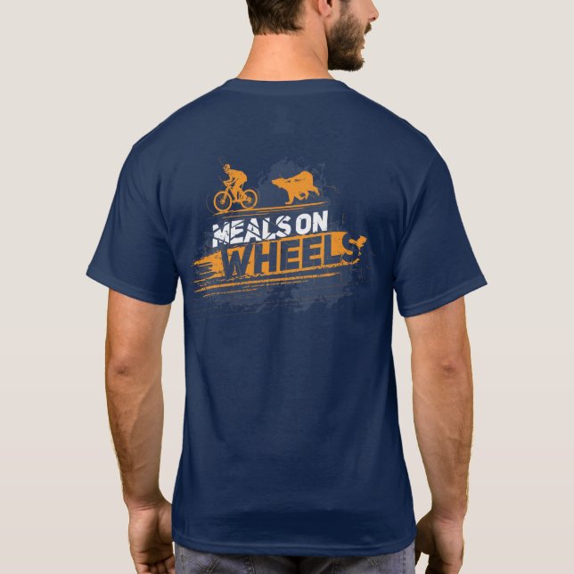 Måltider på Hjul Cycling Woodland Bear Äventyr T Shirt (Baksida)