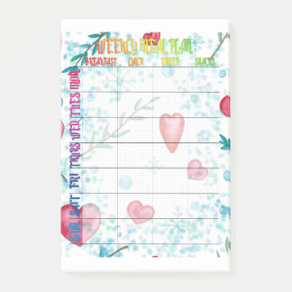 Måltidsplan för varje vecka post-it block