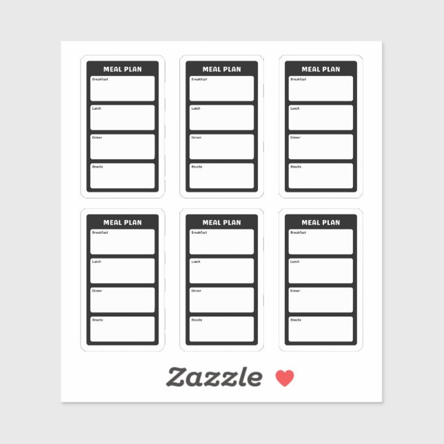 Måltidsplan Klistermärken (Ark)