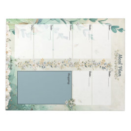 Måltidsplanerare för 7 dagar med aprilsregn anteckningsblock