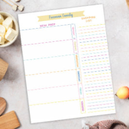Måltidsplanerare som säljer lista Färgfullt regnbå Anteckningsblock