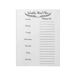 Måltidsplanering Anteckningsblock