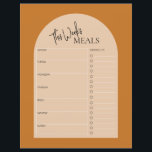 Måltidsplanering för bränd Orange - minimalt text<br><div class="desc">Minimal måltidsplanering för textskript med en lista över livsmedel där du kan notera dina köpbehov. Den minsta måltidsplaneraren levereras med ett anteckningsområde längst bak där du kan lägga till påminnelser från extra eller sak som du inte vill missa. Måltidsplanering är en bra och nyttig metod för att kartlägga måltider för...</div>