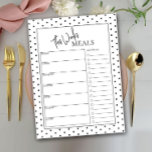 Måltidsplanering för prickad minimal skripttext va<br><div class="desc">Minimal måltidsplanering för textskript med en lista över livsmedel där du kan notera dina köpbehov. Den minsta måltidsplaneraren levereras med ett anteckningsområde längst bak där du kan lägga till påminnelser från extra eller sak som du inte vill missa. Måltidsplanering är en bra och nyttig metod för att kartlägga måltider för...</div>