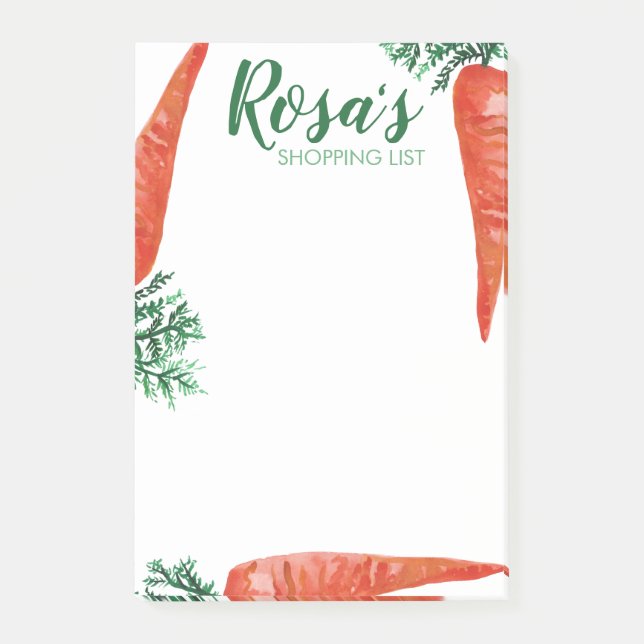 Måltidsplanering för vattenfärgsmorötter i Livsmed Post-it Block (Framsida)