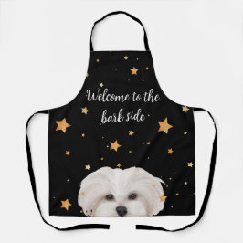 Maltipoo Apron Välkommen till Bark Side Rolig hund