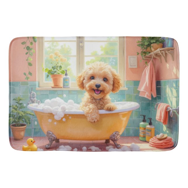 Maltipoo badtid Söt badrumsdekor Badrumsmatta (Framsidan)