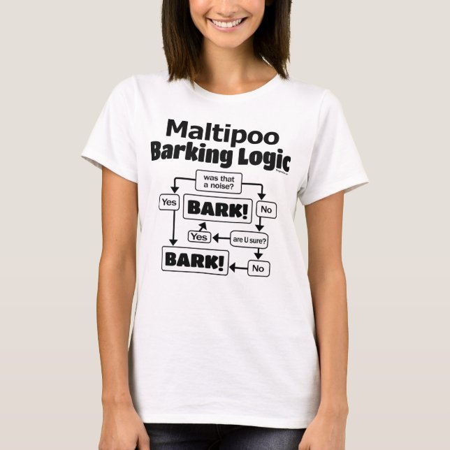 Maltipoo Barking Logic T Shirt (Framsida)
