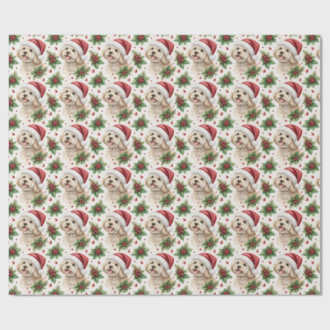 Maltipoo Christmas Wrapping Paper Presentpapper (Platt)