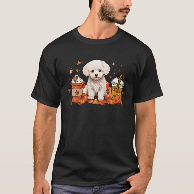 Maltipoo Coffee Warm Mysigt Fall Autumn Vibes T Shirt (Framsida)