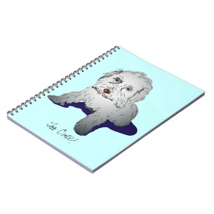 Maltipoo gullig valp anteckningsbok med spiral