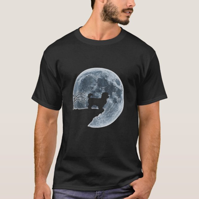 MALTIPOO Halloween Costume Måne Silhouette T Shirt (Framsida)