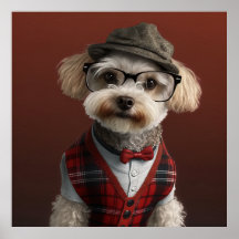 Maltipoo Hipster-Hund Poster