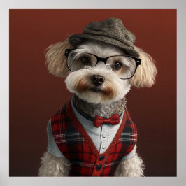 Maltipoo Hipster-Hund Poster