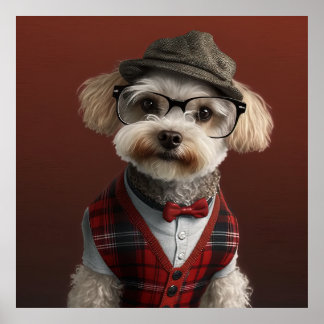 Maltipoo Hipster-Hund Poster