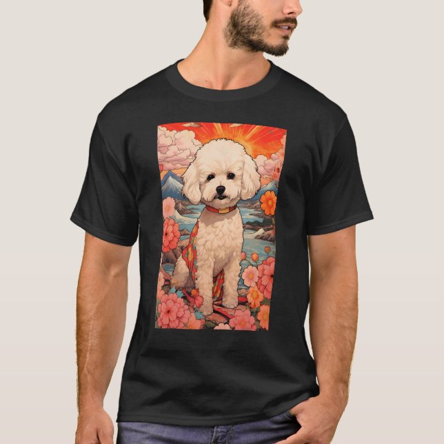 Maltipoo Hund Aesthetic japUkiyo e 2 T Shirt (Framsida)