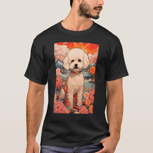 Maltipoo Hund Aesthetic japUkiyo e 2 T Shirt (Framsida)