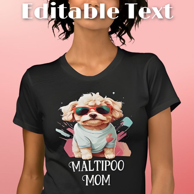 Maltipoo Hund Mamma sollass T Shirt (Skapare uppladdad)