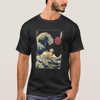 Maltipoo Japansk Kanagawa Wave Surfa Hund T Shirt