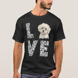 Maltipoo Leopard Kärlek Hund Maltesiska Hundägare T Shirt