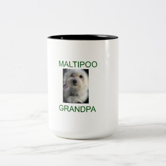 Maltipoo morfar Två-Tonad mugg