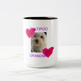 Maltipoo mormor Två-Tonad mugg