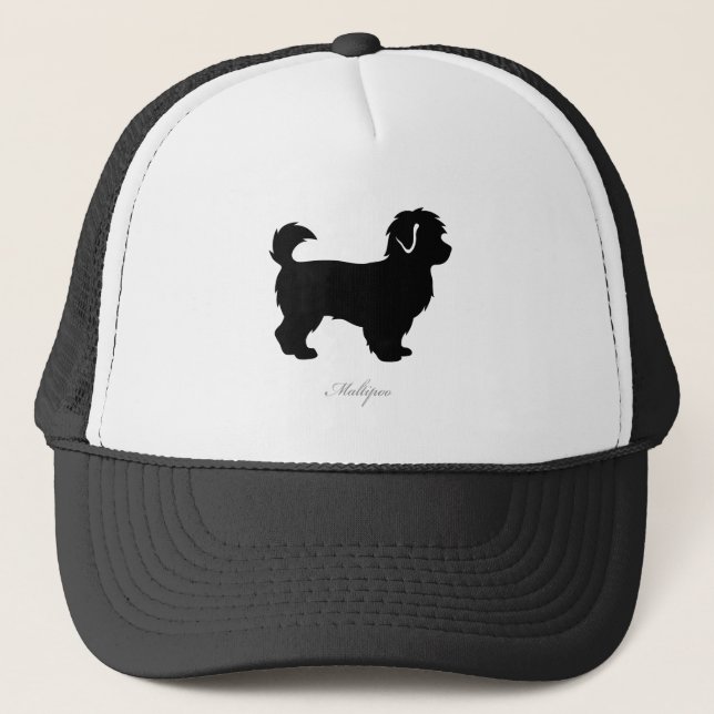 Maltipoo silhouette truckerkeps (Framsida)