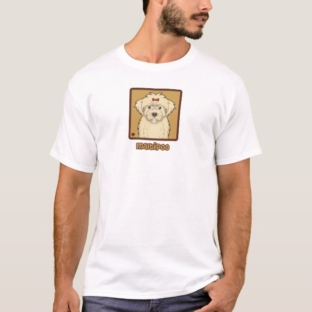 Maltipoo tecknad tee shirt (Framsida)