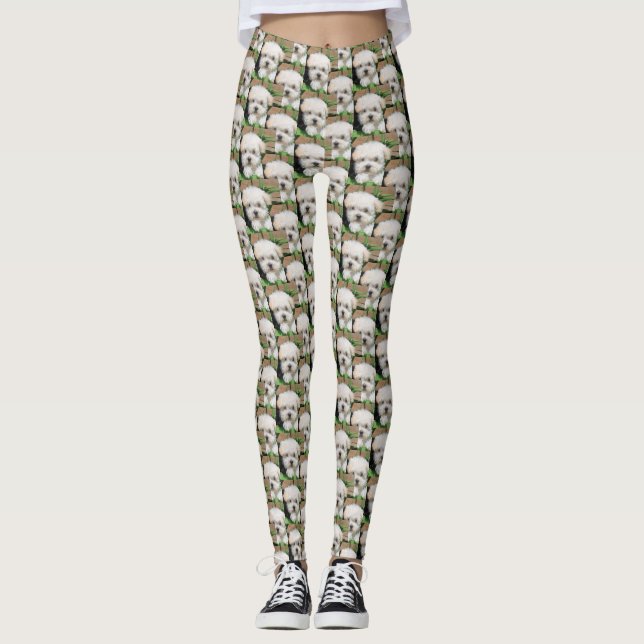 Maltipoo valpdamasker leggings (Framsida)