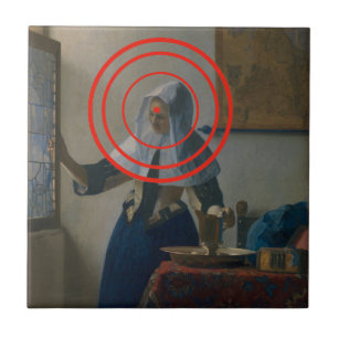 Målunga kvinnor med Vatten Pitcher Vermeer Art Kakelplatta