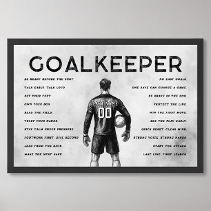 Målvakt Grå Fotboll Motivationsväggkonst Present Poster