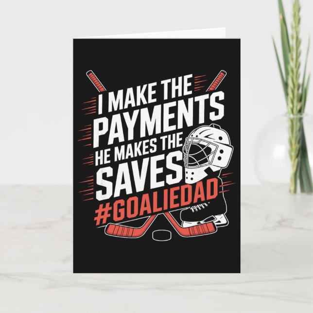 Målvakt pappa ishockey  kort (Framsida)