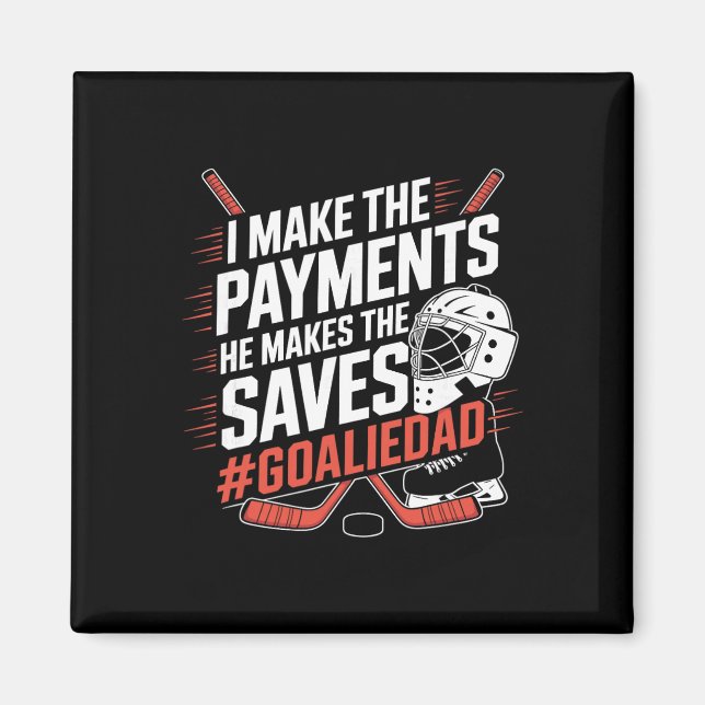Målvakt Pappa Ishockey  Magnet (Framsidan)