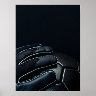 Målvakts Handskor Mörka Dramatiska Närbild Poster