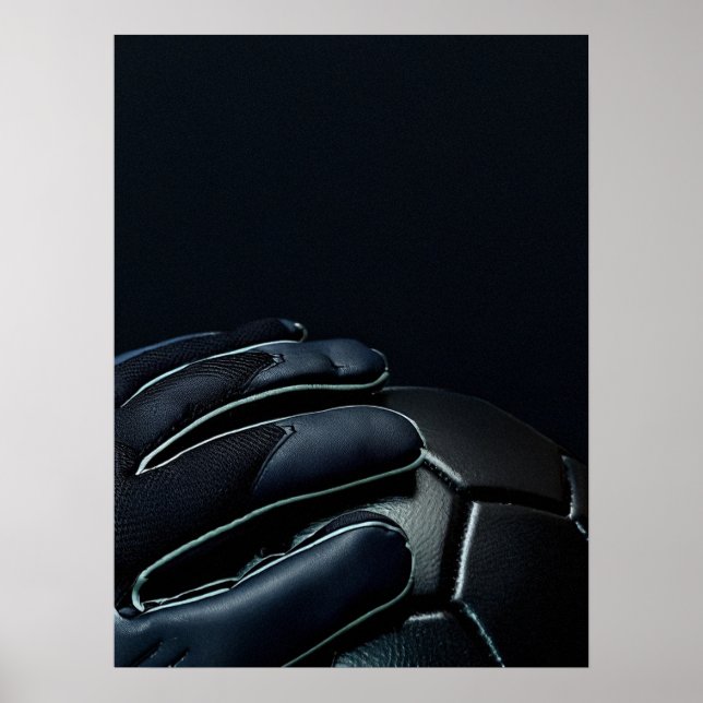 Målvakts Handskor Mörka Dramatiska Närbild Poster (Framsidan)