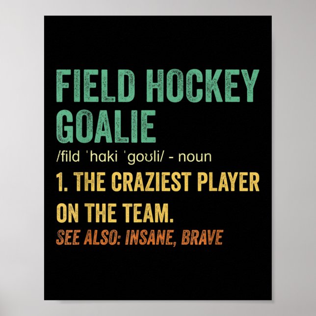 Målvaktsdefinition för landhockey _2  poster (Framsidan)