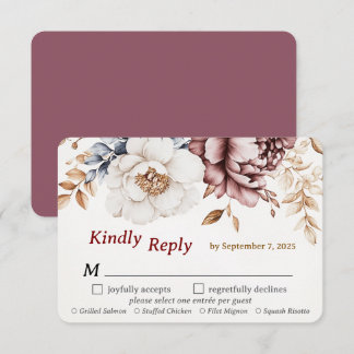 Målval för Victorian Peony Luxe Bröllop OSA Card Kort
