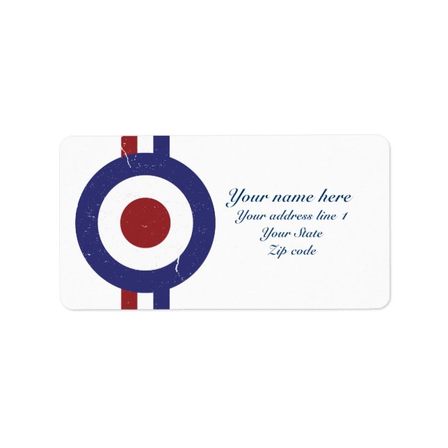 Målvärde för Mod med avgungning och vätt Adressetikett (Framsidan)