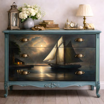 Målysande segelfartyg decoupage