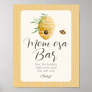 Mam-osa Bar Bee Tematisk Baby Shower Bordsskylt Poster