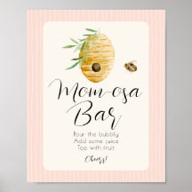 Mam-osa Bar Rosa Bin Tema för Flickas Babyshower S