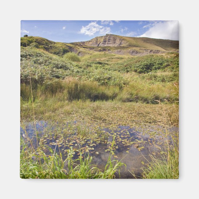 Mam Tor i fotot på topdistriktet souvenir Magnet (Framsidan)