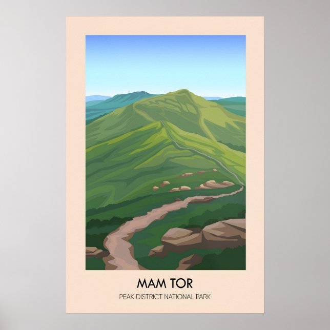 Mam Tor Peak District Reseskylt Poster (Framsidan)