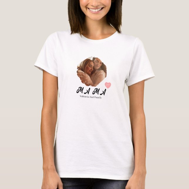 Mama 1 Image Personalized Happy Mother's Day T Shirt (Framsida)