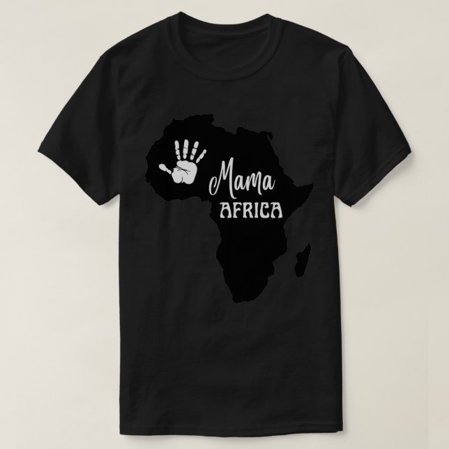 Mama Africa black and white bg T Shirt (Design framsida)