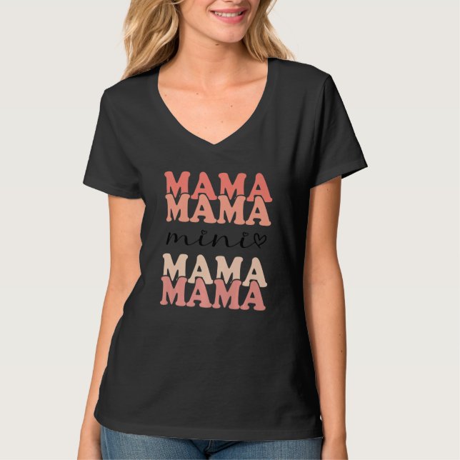 Mama And Mini Boho Rainbow Mothers Day Mommy And M T Shirt (Framsida)