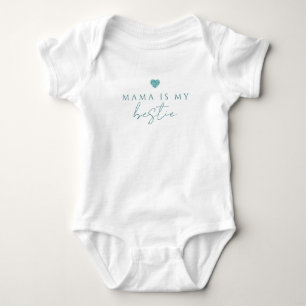 Mama är min bästa kompis Baby Body Glam Teal T Shirt