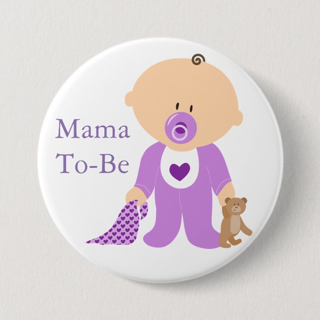Mama Att Bli Lila Baby Knapp (Framsida)