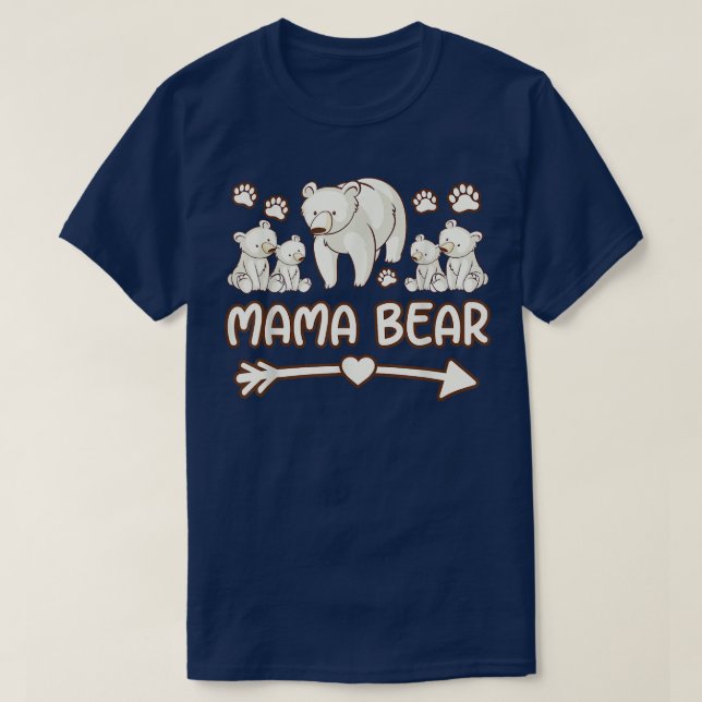 mama bear 4 cubs shirts, mama bear t shirt for wom (Design framsida)